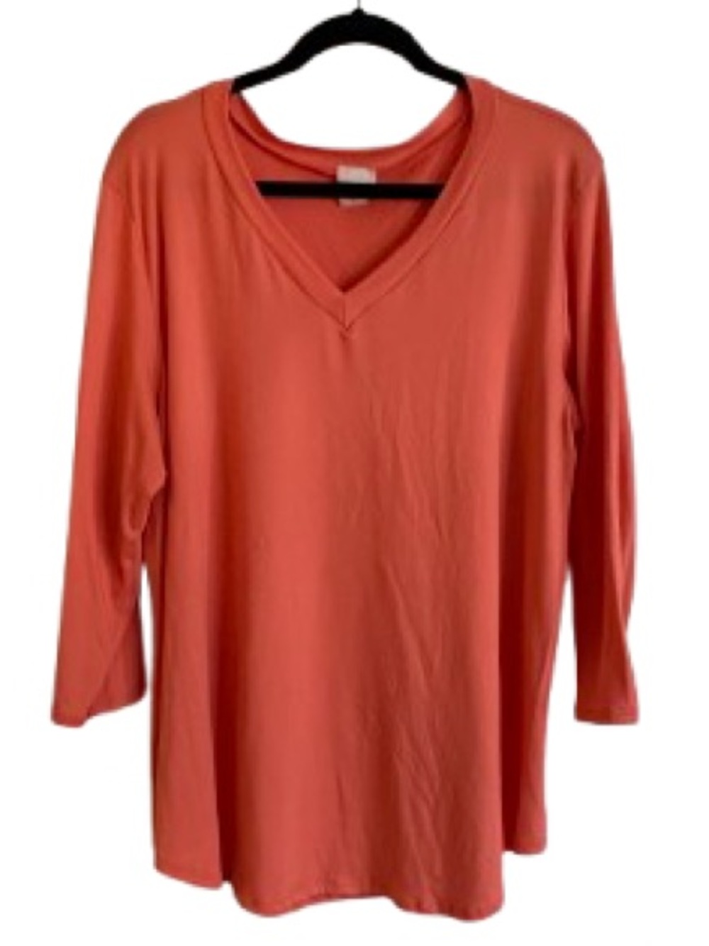 Women’s V-Neck Long Sleeve Top - Coral